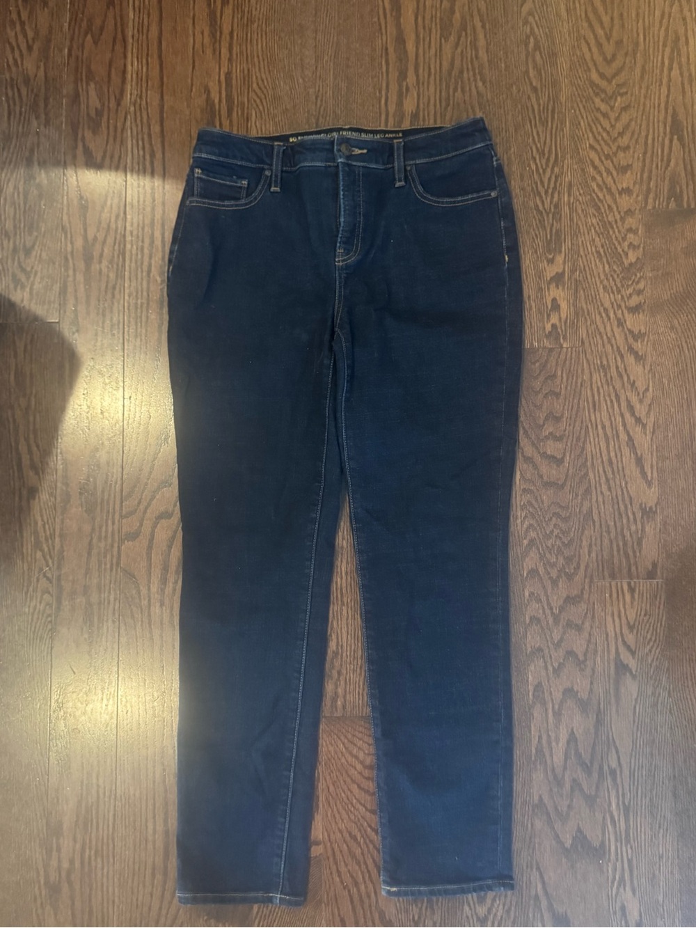 Chico’s So Slimming Girlfriend Slim Leg Ankle Jeans Dark Wash Size 4R